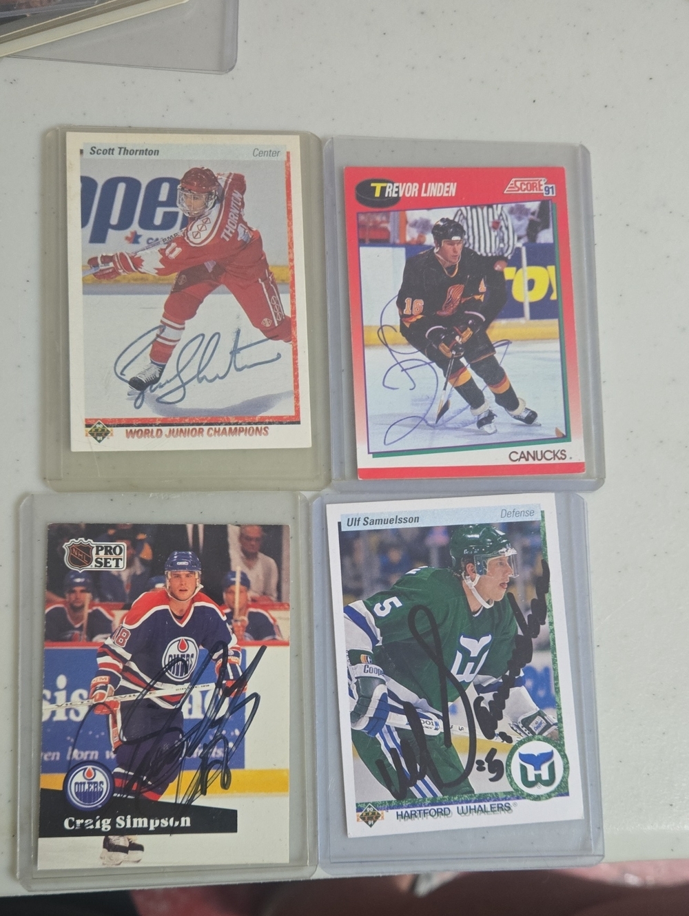 Autographed Hockey Card Lot - 7 Vintage Player Cards